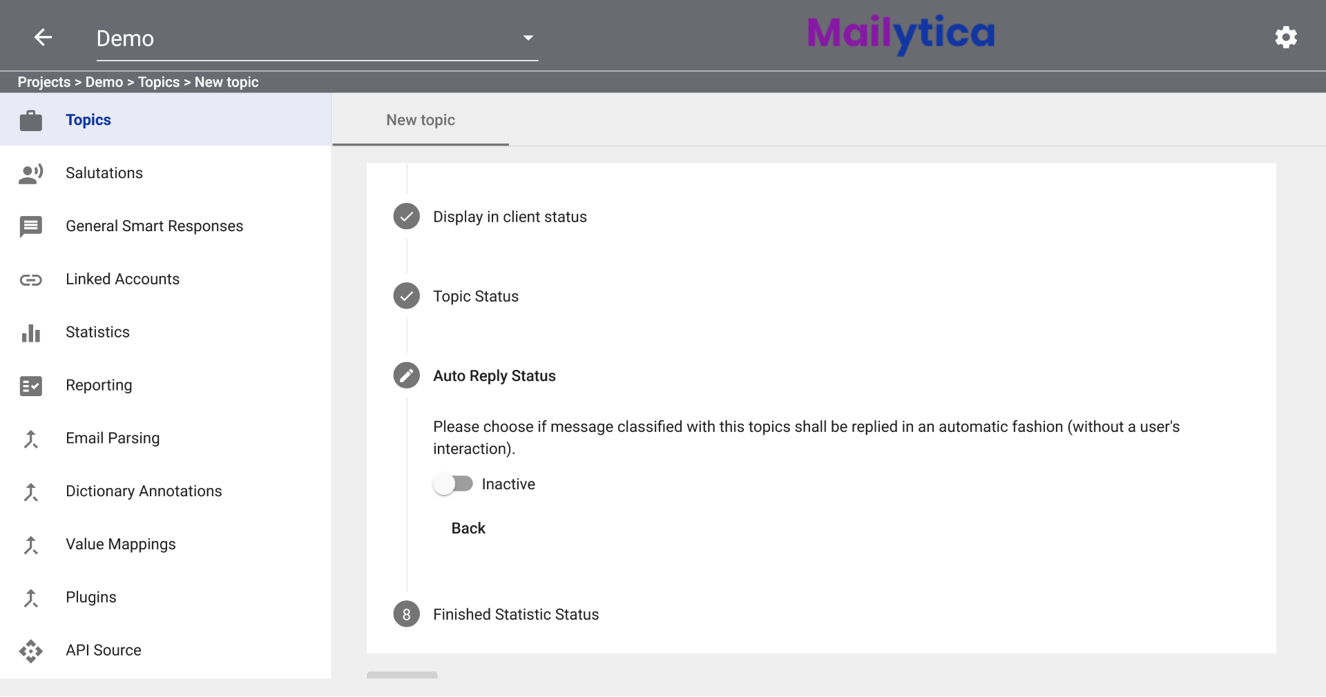 Select the Auto Reply Status of your topic